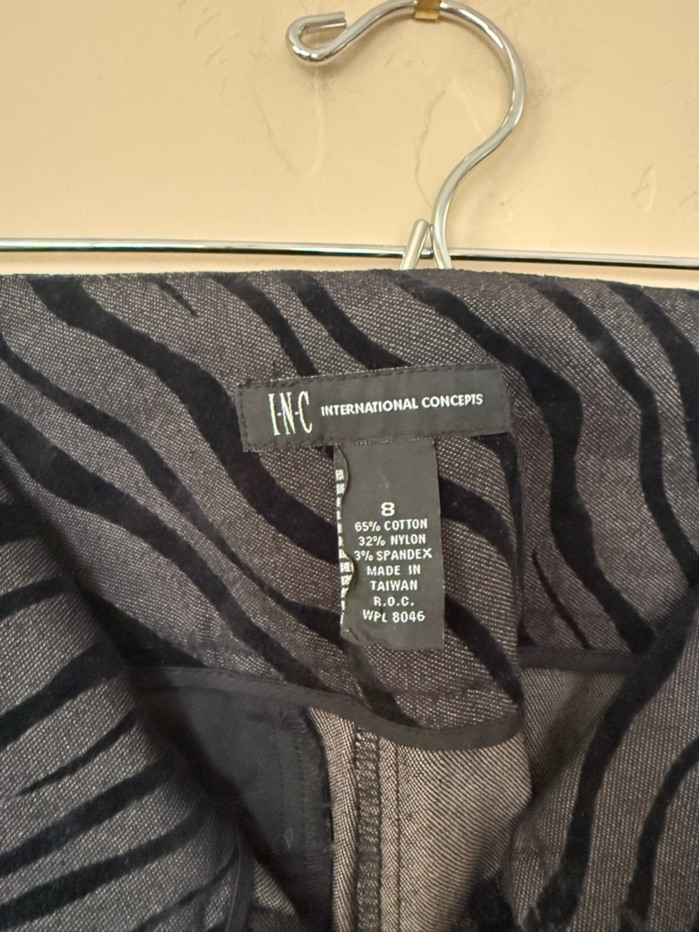 INC Zebra Print Pants High Rise Straight Leg Animal Print Y2K Chic - Picture 4 of 9